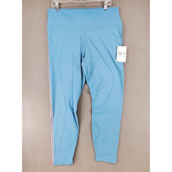NIKE YOGA TRAINING Size XXL CROCHET EDGE HIGH RISE 7/8 TIGHTS Blue DA1037-424 - Picture 1 of 6
